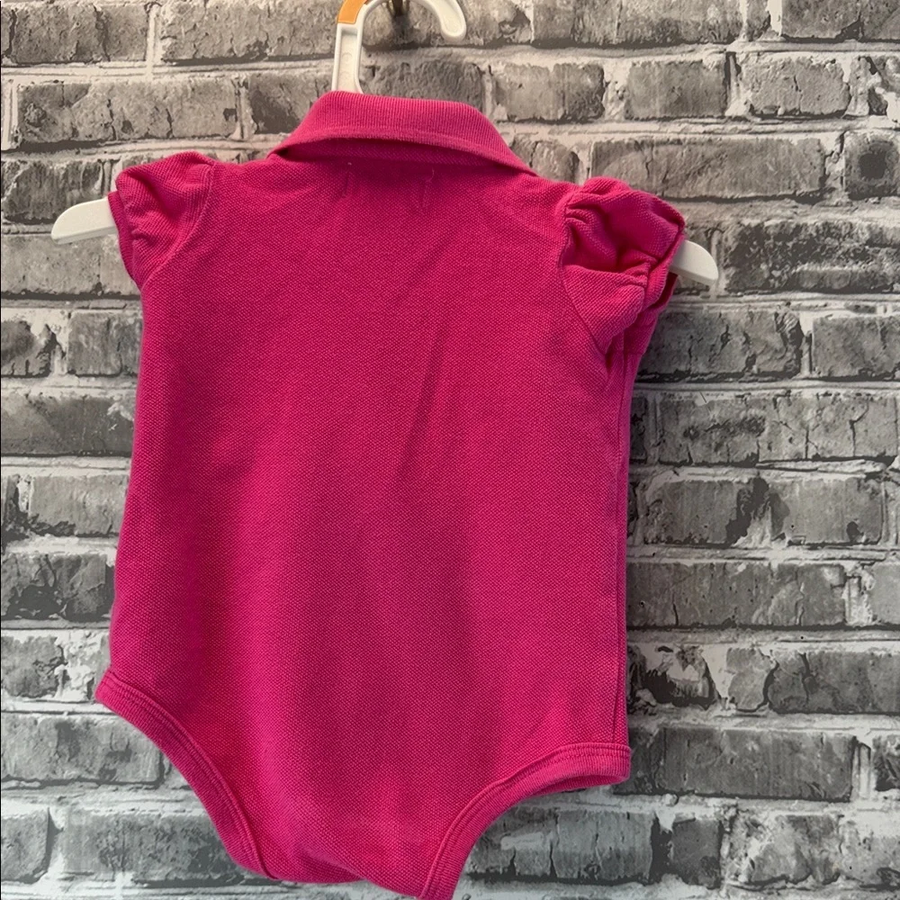 Baby Girls‎ Ralph Lauren Hot Pink Ruffle Polo Bodysuit